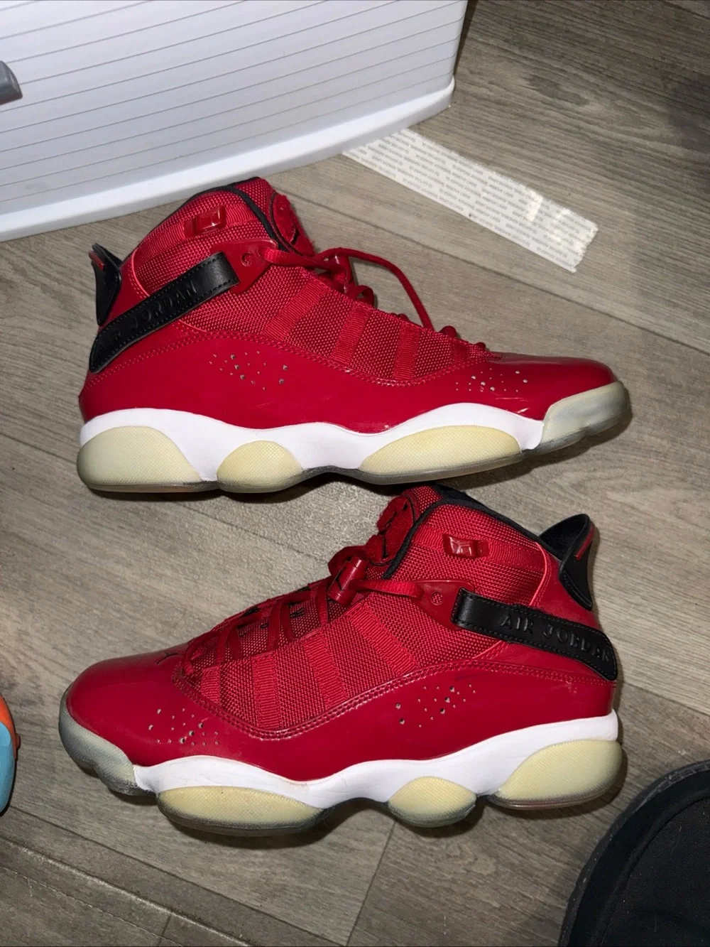Nike Air Jordan 6 Rings Varsity Red/Black-White Men's Size 8 (322992-601)